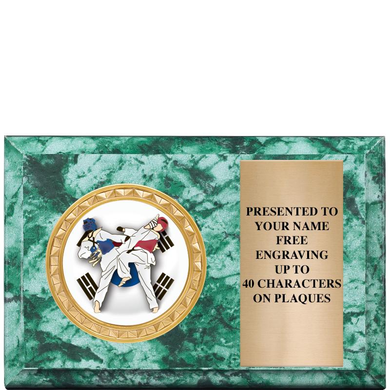 6" X 4" GREEN MBL INSERT PLQ