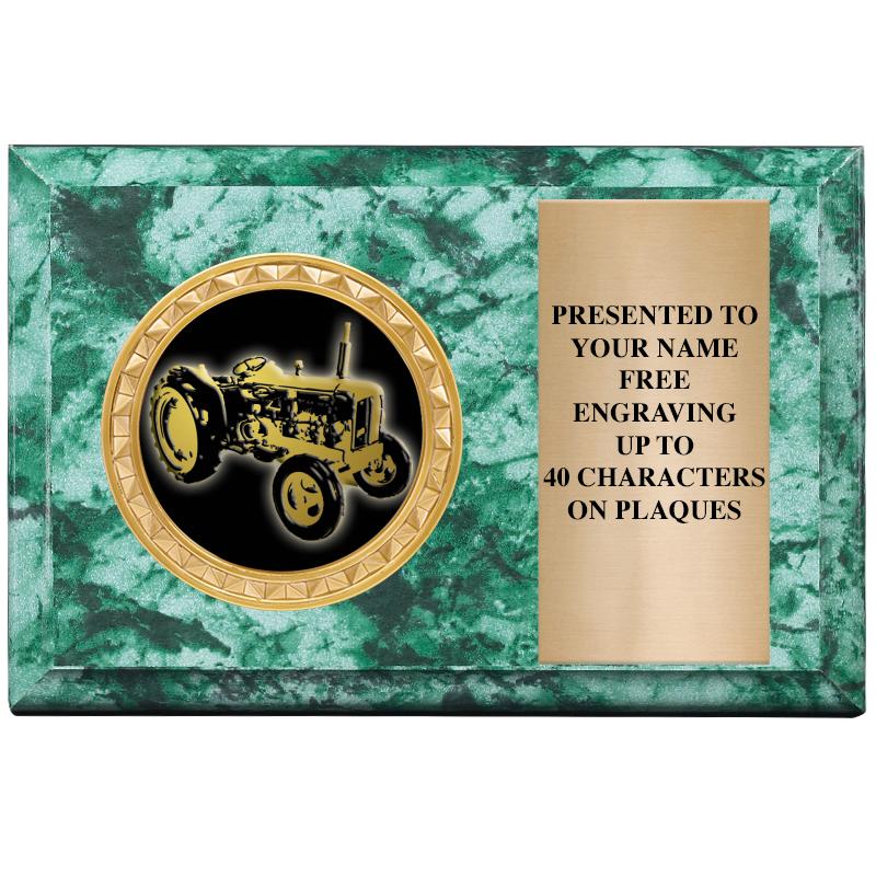 6" X 4" GREEN MBL INSERT PLQ