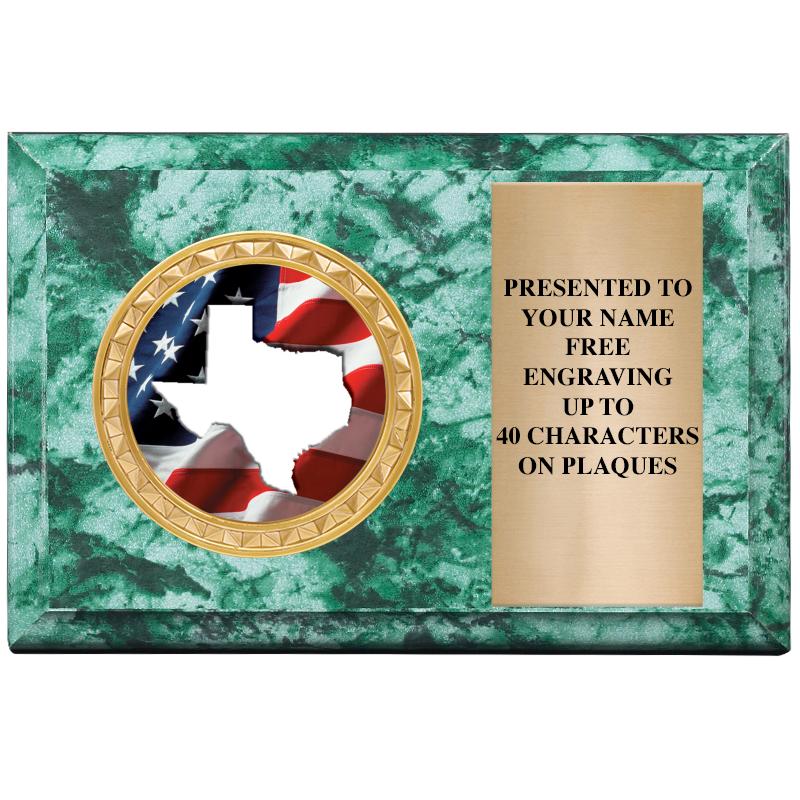 6" X 4" GREEN MBL INSERT PLQ