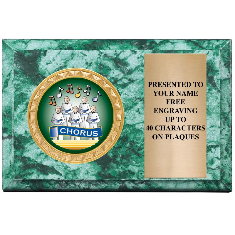 6" X 4" GREEN MBL INSERT PLQ