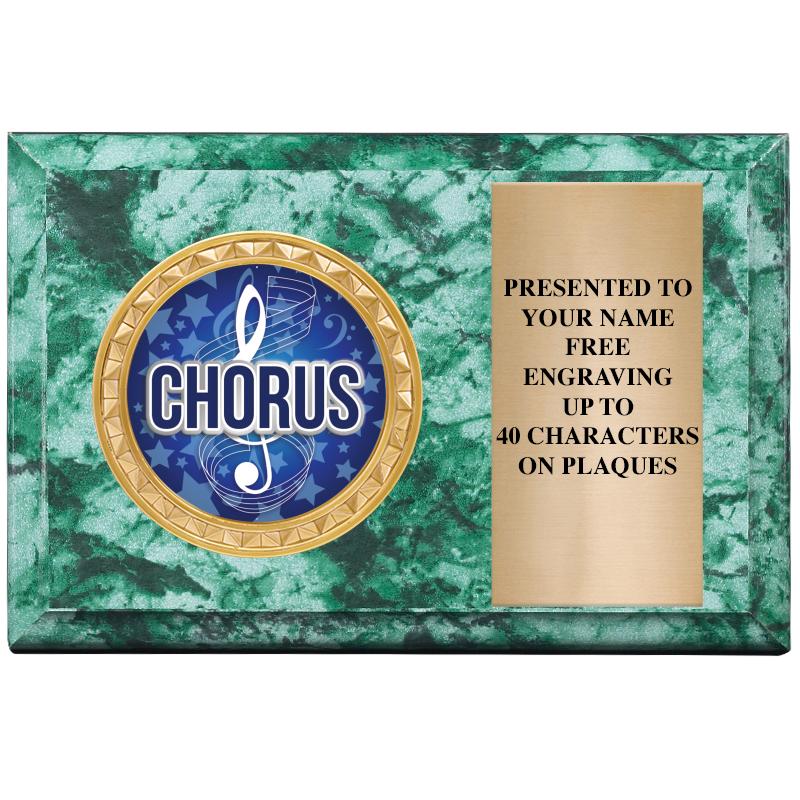 6" X 4" GREEN MBL INSERT PLQ