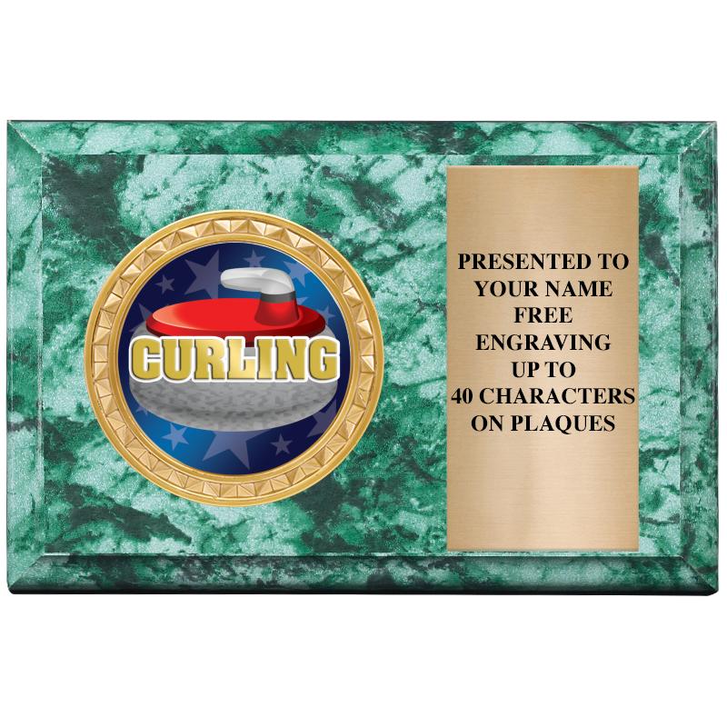 6" X 4" GREEN MBL INSERT PLQ