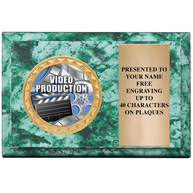 6" X 4" GREEN MBL INSERT PLQ