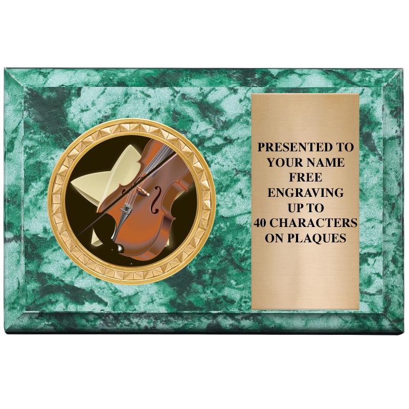 6" X 4" GREEN MBL INSERT PLQ