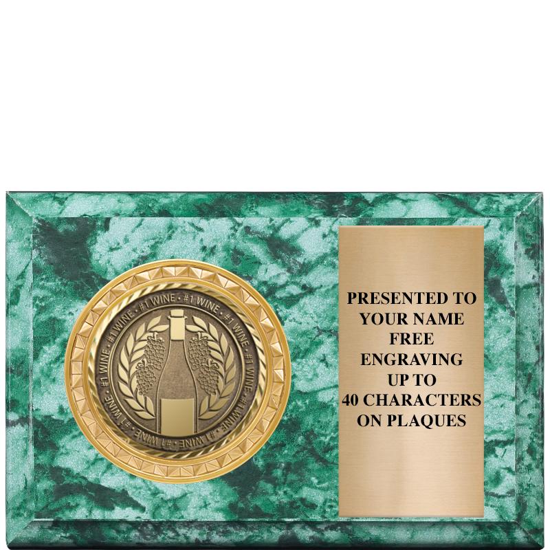 6" X 4" GREEN MBL INSERT PLQ