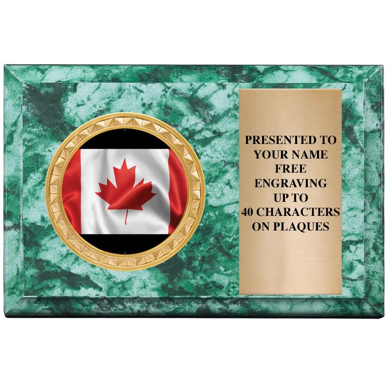 6" X 4" GREEN MBL INSERT PLQ