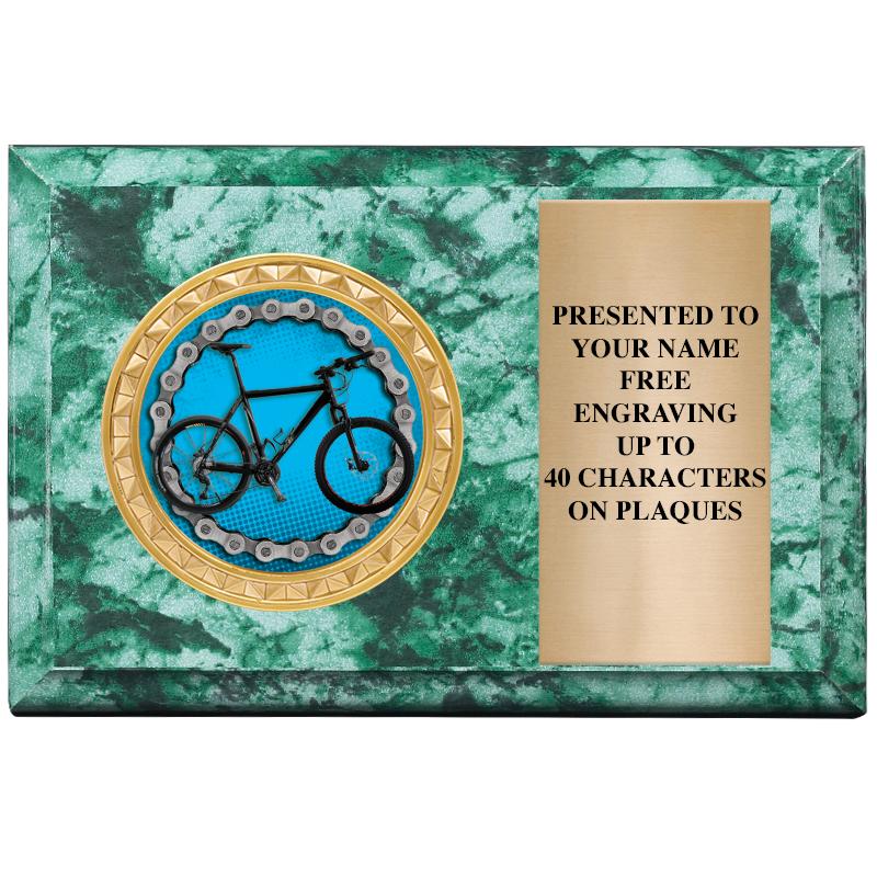 6" X 4" GREEN MBL INSERT PLQ