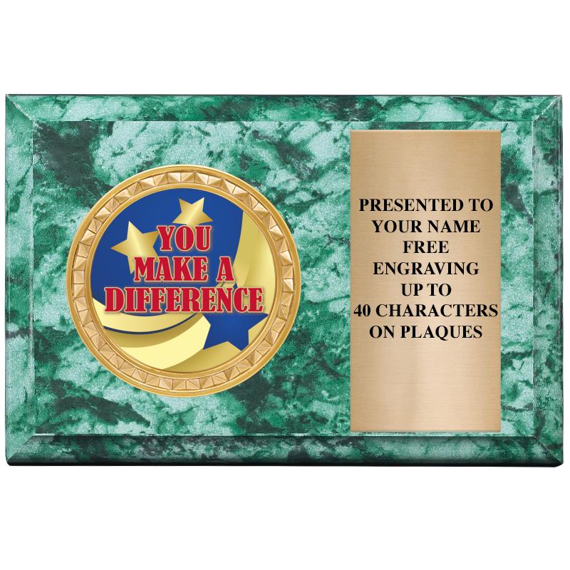 6" X 4" GREEN MBL INSERT PLQ