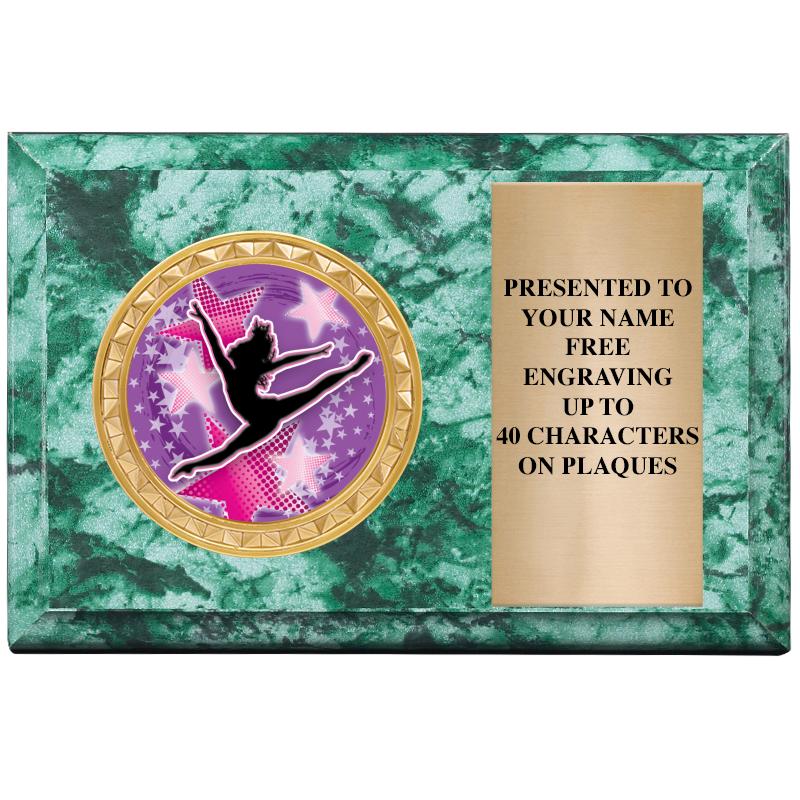 6" X 4" GREEN MBL INSERT PLQ