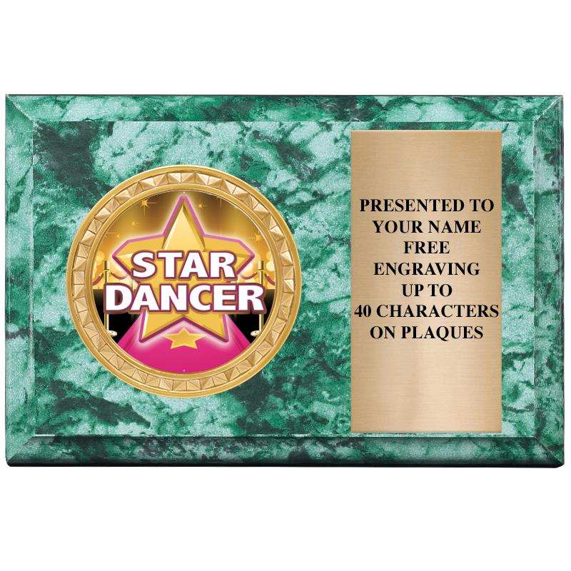 6" X 4" GREEN MBL INSERT PLQ