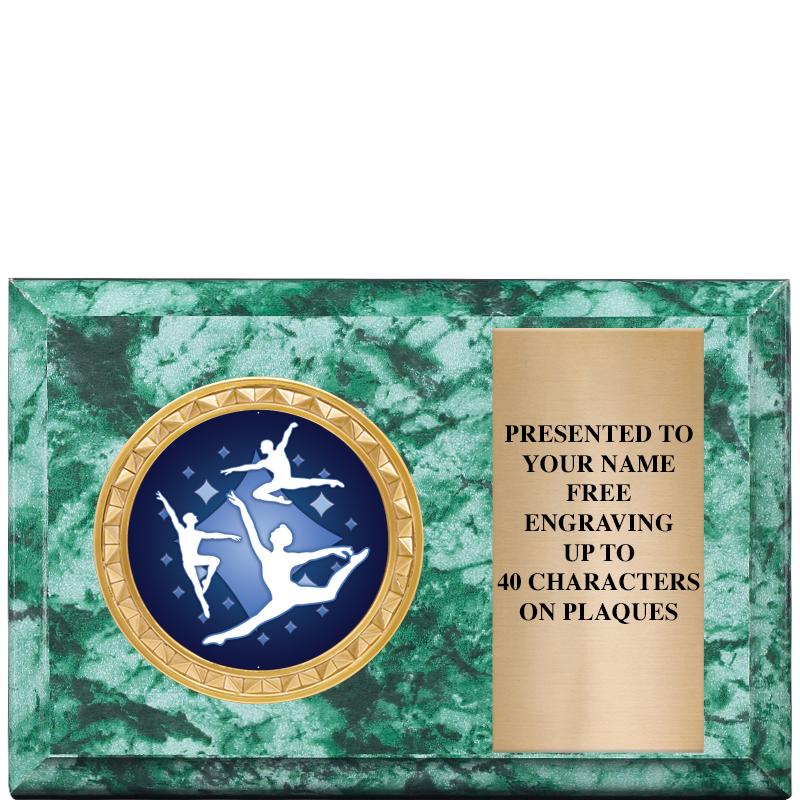 6" X 4" GREEN MBL INSERT PLQ