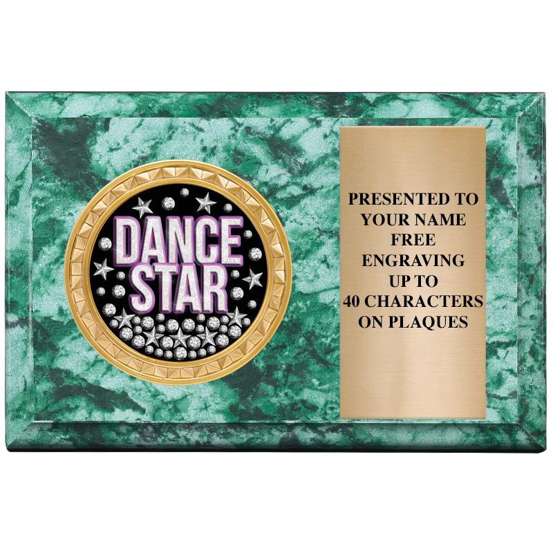 6" X 4" GREEN MBL INSERT PLQ