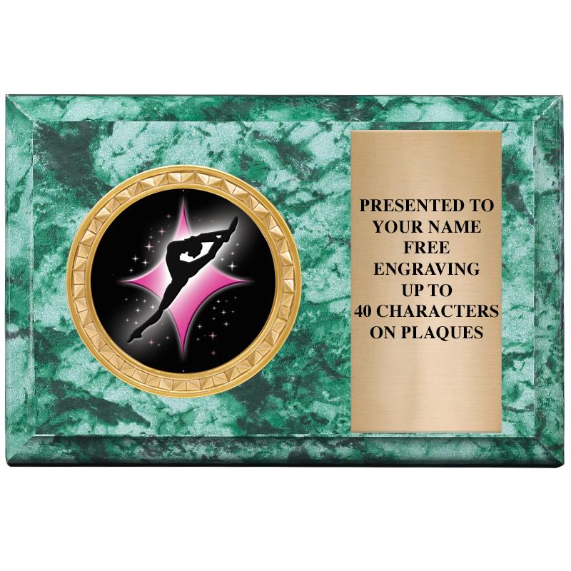 6" X 4" GREEN MBL INSERT PLQ