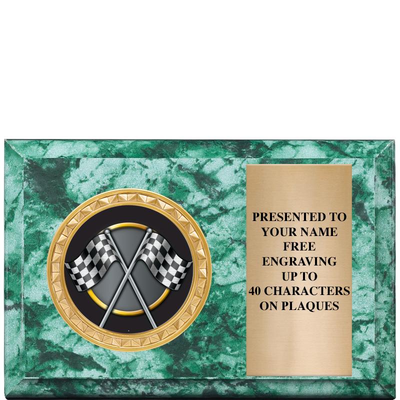 6" X 4" GREEN MBL INSERT PLQ