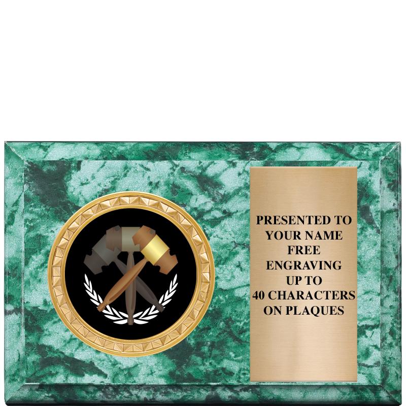 6" X 4" GREEN MBL INSERT PLQ