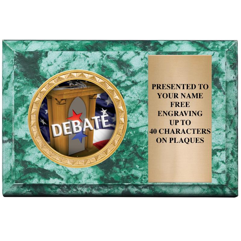 6" X 4" GREEN MBL INSERT PLQ