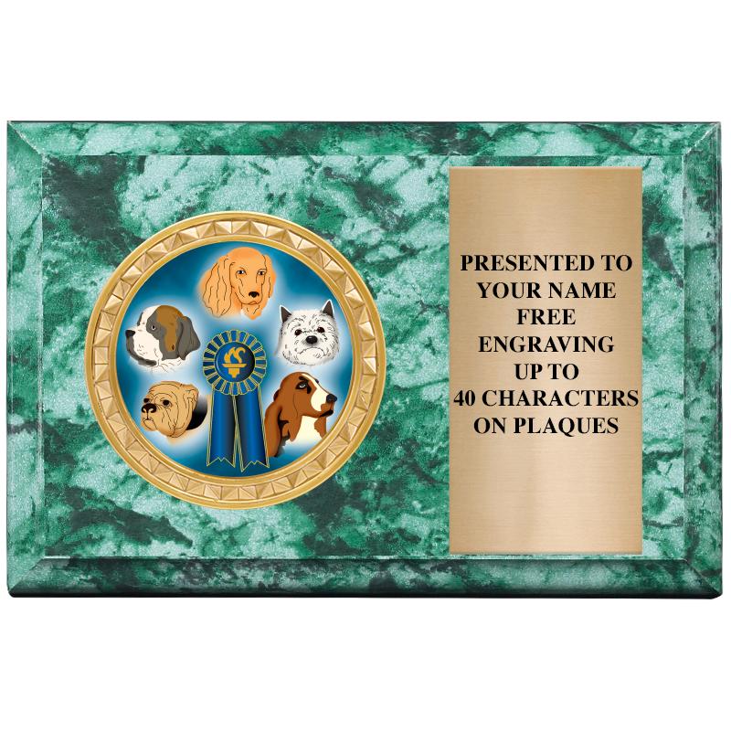 6" X 4" GREEN MBL INSERT PLQ