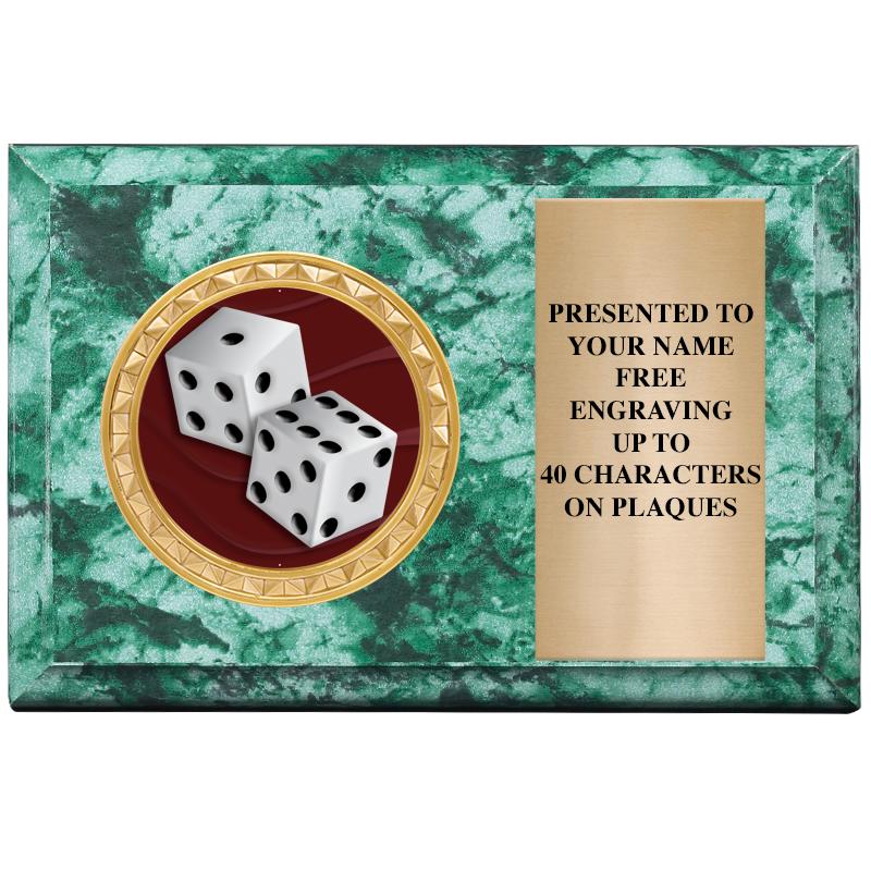 6" X 4" GREEN MBL INSERT PLQ