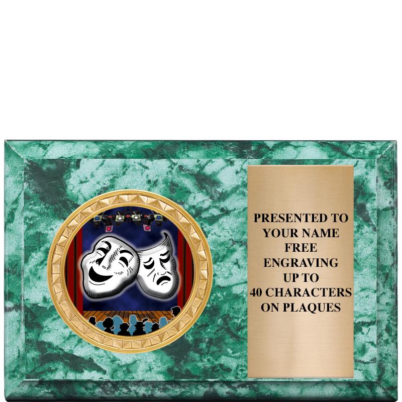 6" X 4" GREEN MBL INSERT PLQ