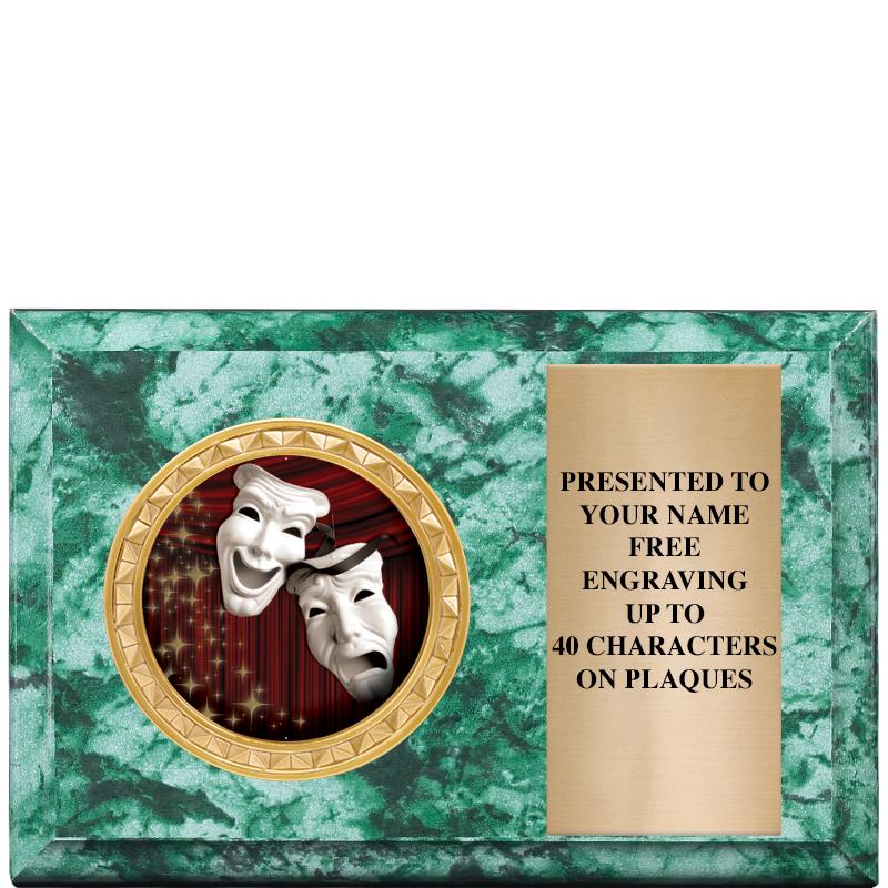 6" X 4" GREEN MBL INSERT PLQ