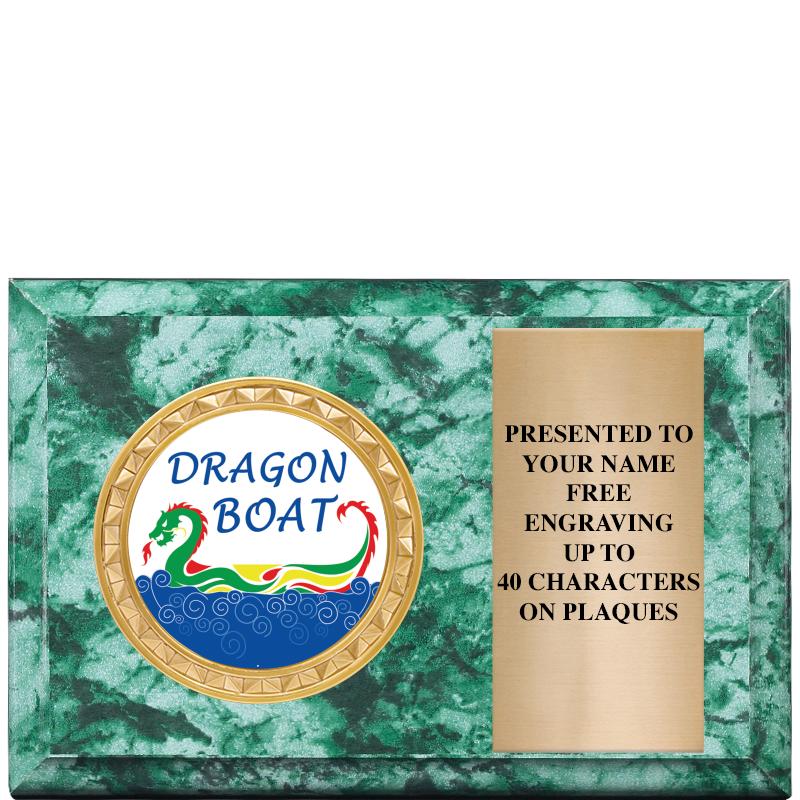 6" X 4" GREEN MBL INSERT PLQ