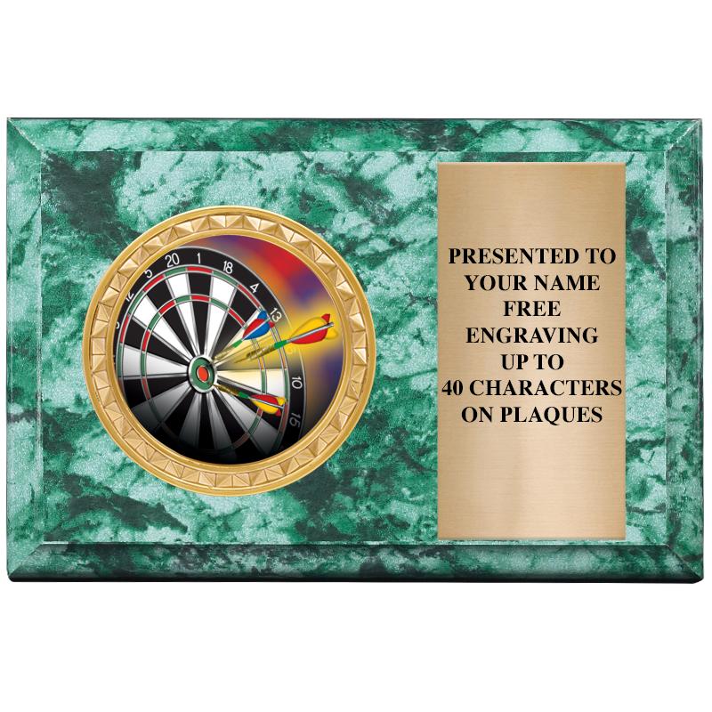 6" X 4" GREEN MBL INSERT PLQ