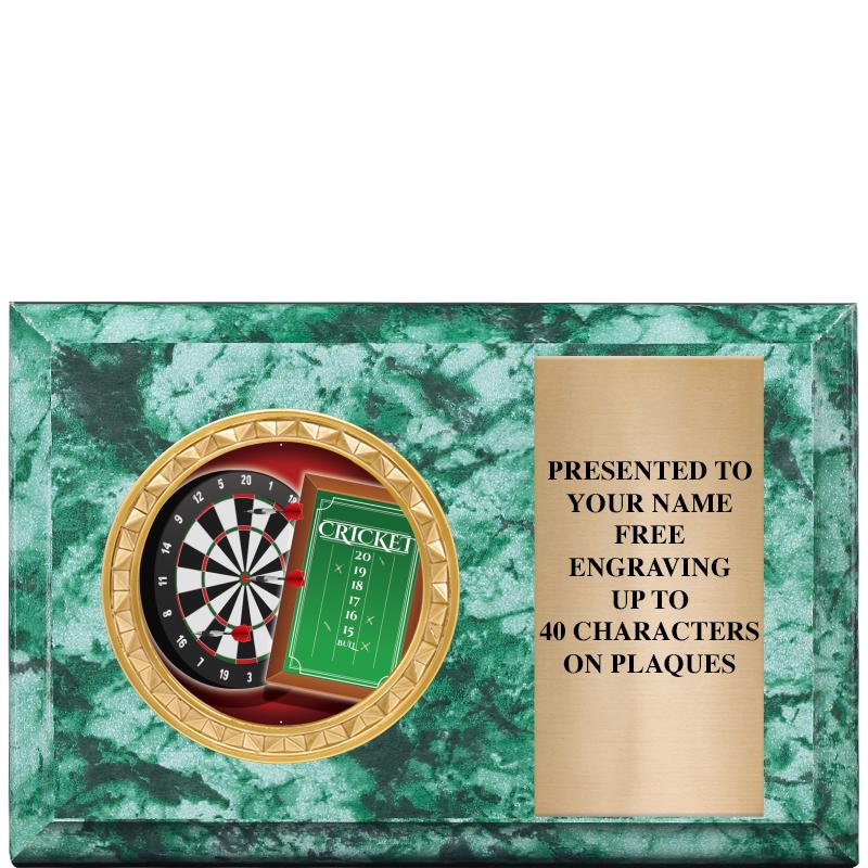 6" X 4" GREEN MBL INSERT PLQ