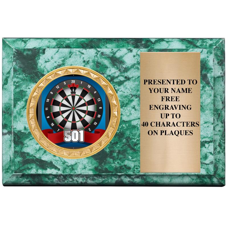 6" X 4" GREEN MBL INSERT PLQ