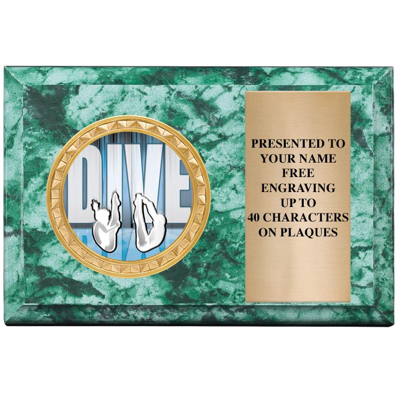 6" X 4" GREEN MBL INSERT PLQ