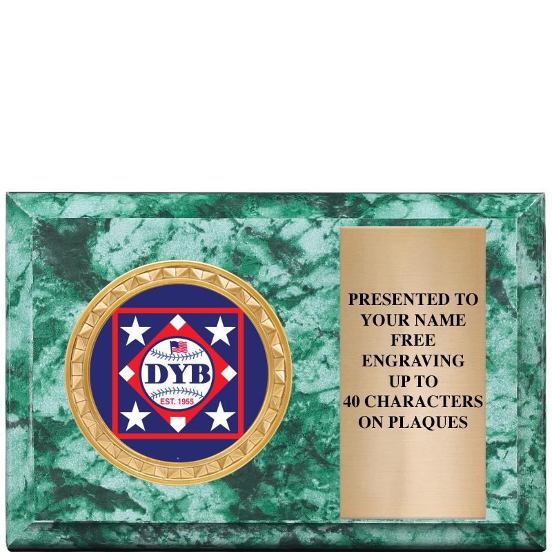 6" X 4" GREEN MBL INSERT PLQ