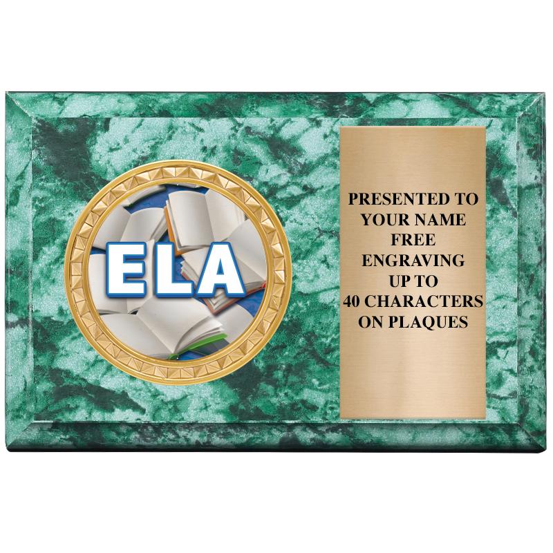 6" X 4" GREEN MBL INSERT PLQ