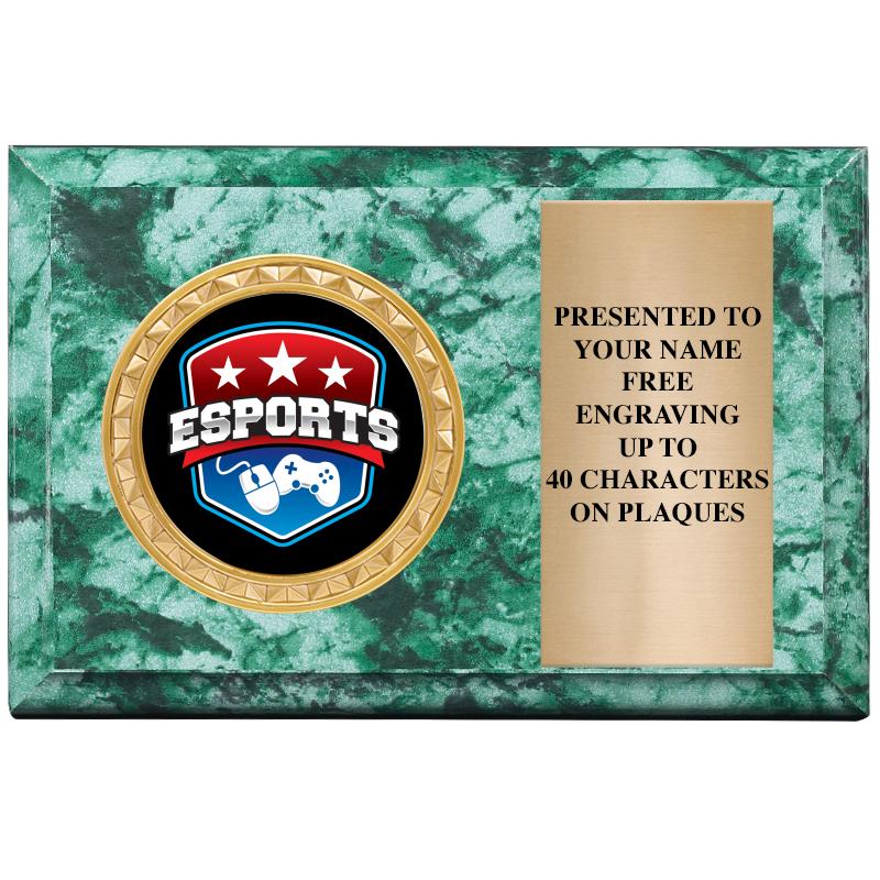 6" X 4" GREEN MBL INSERT PLQ