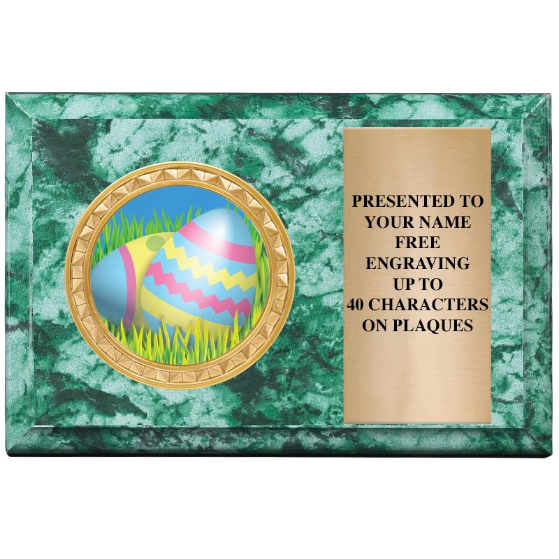 6" X 4" GREEN MBL INSERT PLQ