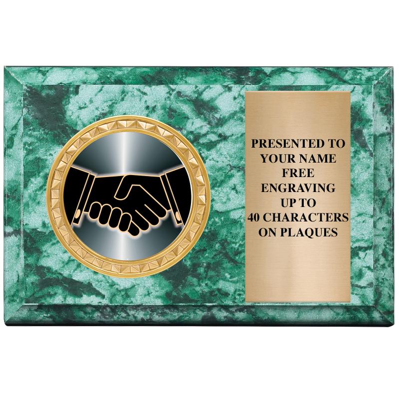 6" X 4" GREEN MBL INSERT PLQ