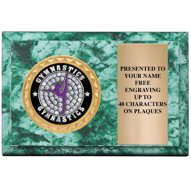 6" X 4" GREEN MBL INSERT PLQ