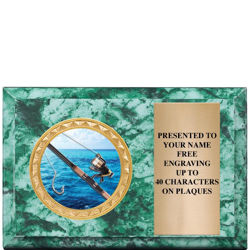 6" X 4" GREEN MBL INSERT PLQ