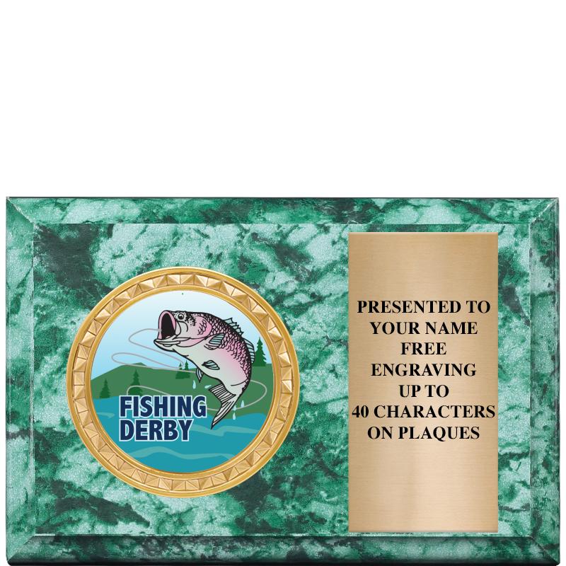 6" X 4" GREEN MBL INSERT PLQ