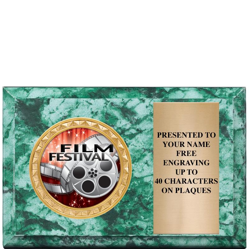 6" X 4" GREEN MBL INSERT PLQ