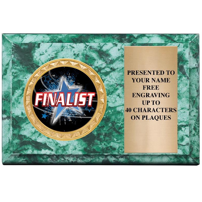 6" X 4" GREEN MBL INSERT PLQ