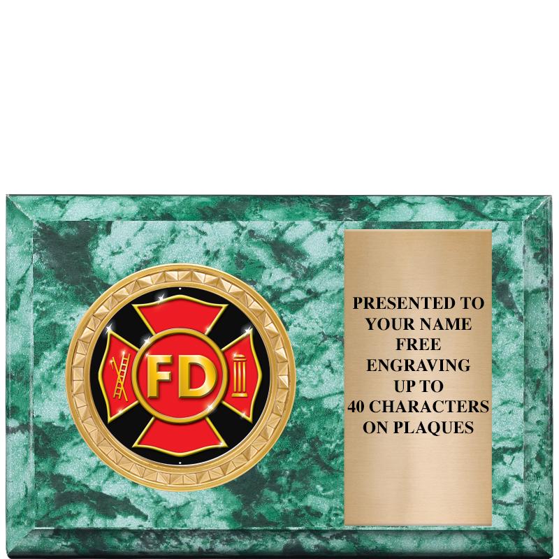 6" X 4" GREEN MBL INSERT PLQ