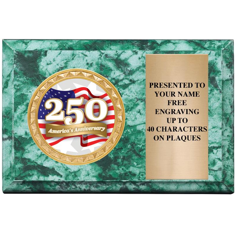 6" X 4" GREEN MBL INSERT PLQ