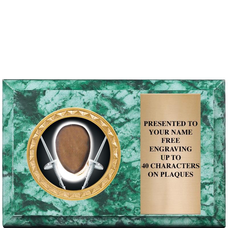 6" X 4" GREEN MBL INSERT PLQ