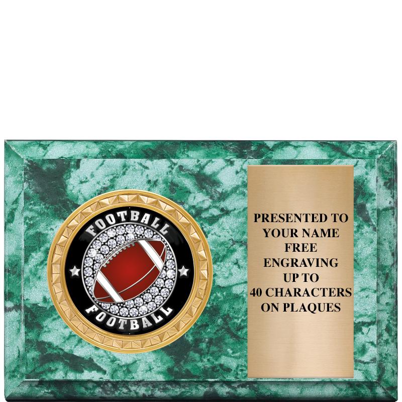 6" X 4" GREEN MBL INSERT PLQ