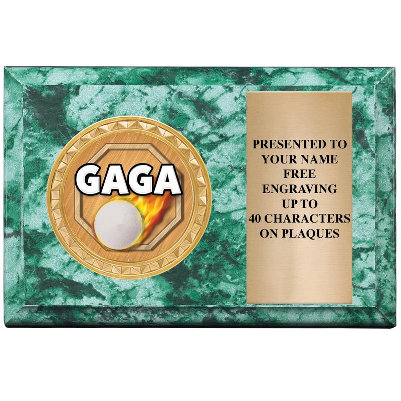 6" X 4" GREEN MBL INSERT PLQ