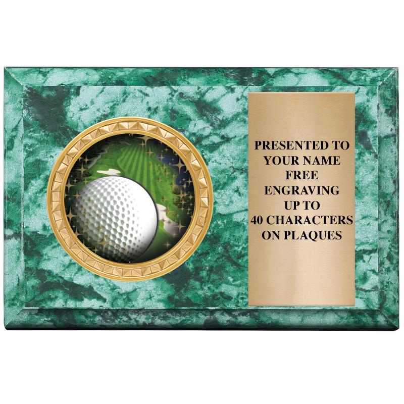 6" X 4" GREEN MBL INSERT PLQ