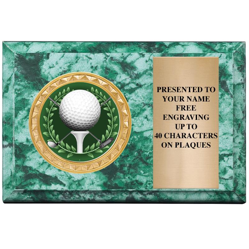6" X 4" GREEN MBL INSERT PLQ