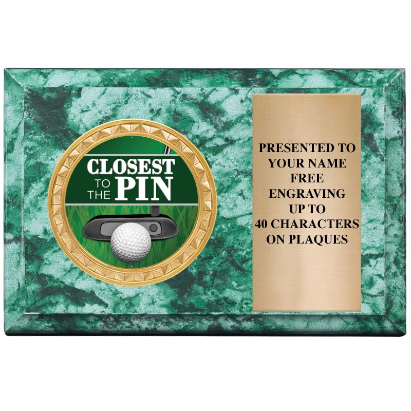 6" X 4" GREEN MBL INSERT PLQ