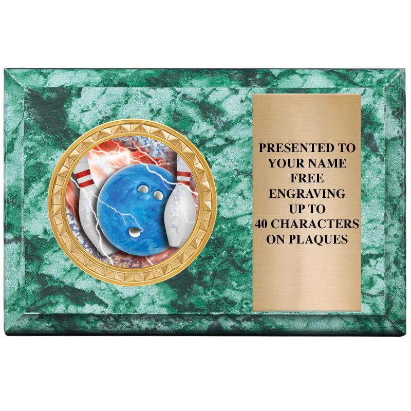 6" X 4" GREEN MBL INSERT PLQ