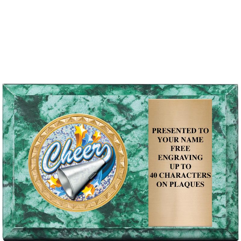 6" X 4" GREEN MBL INSERT PLQ