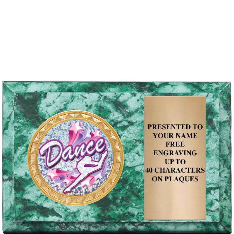 6" X 4" GREEN MBL INSERT PLQ